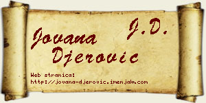 Jovana Đerović vizit kartica